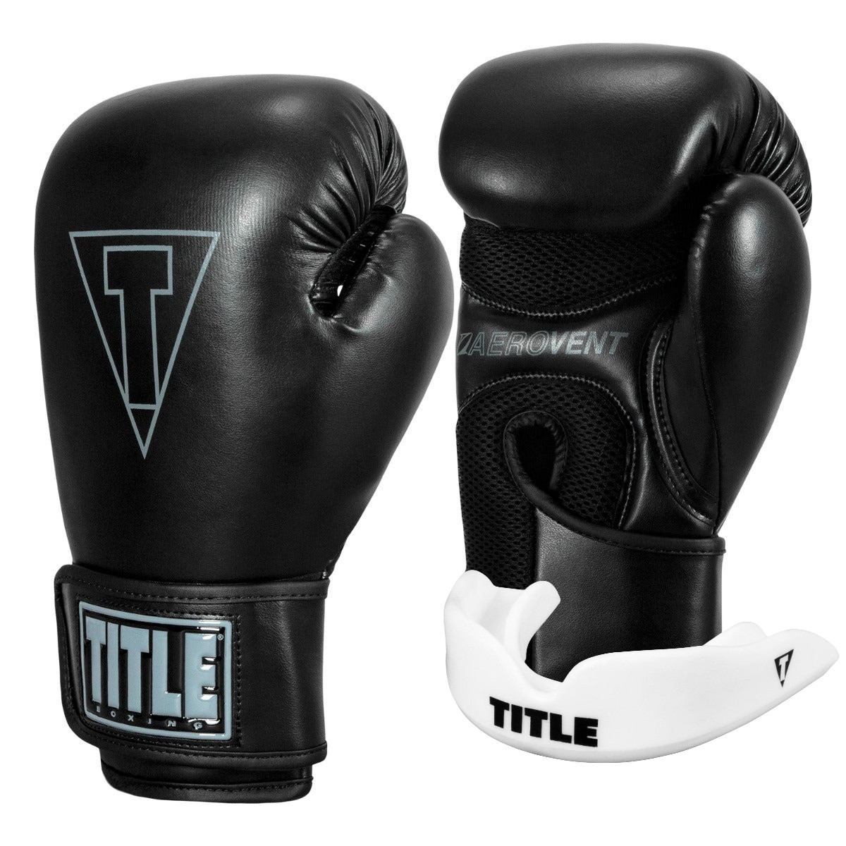 Боксерські рукавиці TITLE Boxing Vegan Gloves Black 8 oz (капа в комплекті), фото 1