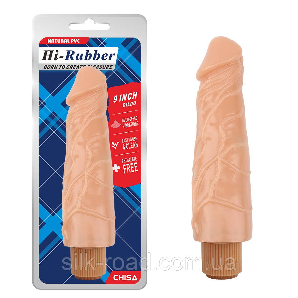 Вібромасажер реалістичний Chisa Hi-Rubber Dildo з яскраво вираженою головкою
