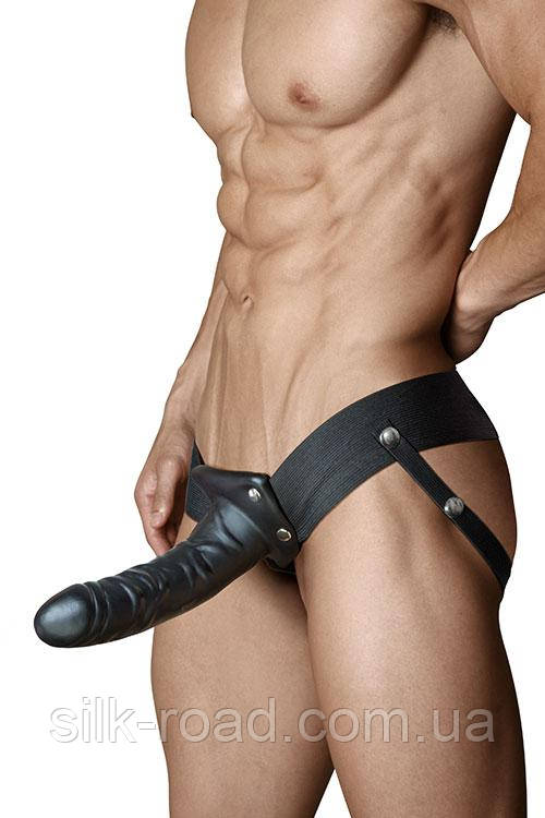 Страпон чоловічий Dr. SKIN 6INCH HOLLOW STRAP ON, BLACK