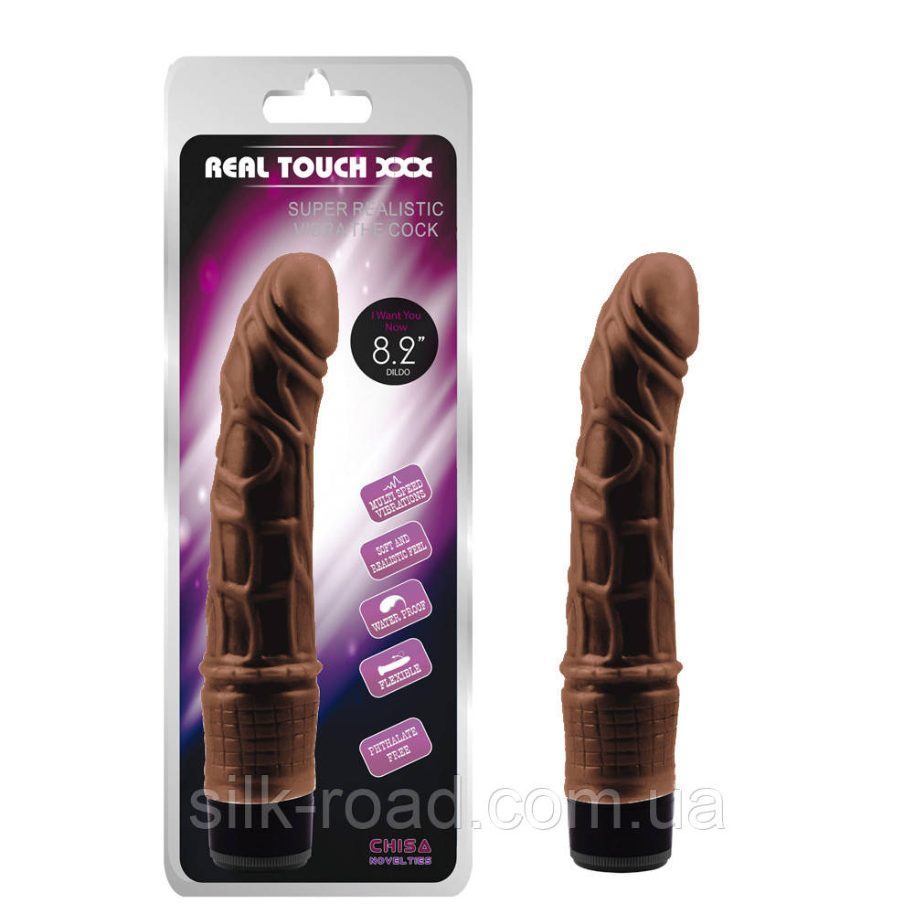 Вібратор реалістичний Chisa REAL TOUCH XXX коричневий, 21 х 3.5 см