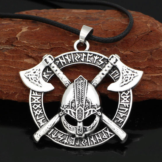 Кулон Дві сокири білий метал