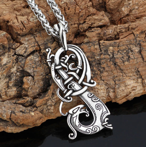 Кулон Дракон Кельтів білий метал