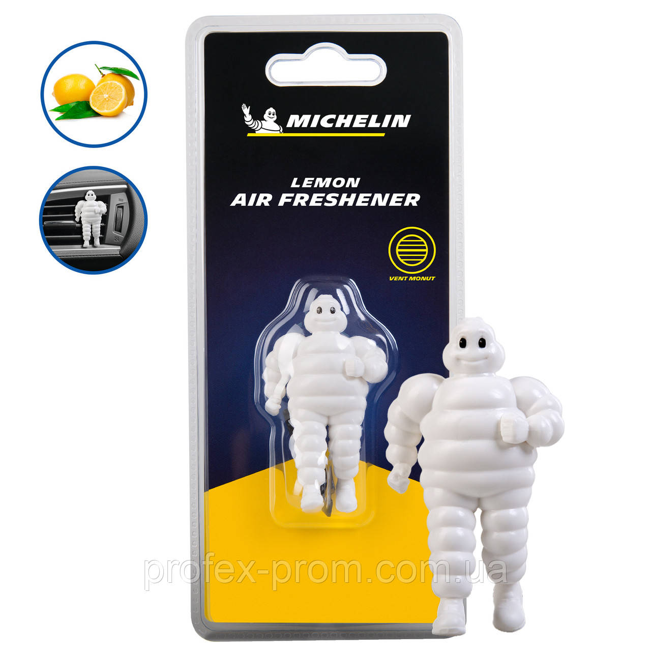 Ароматизатор Лимон Michelin Air Freshener 3D Vent Bib – Lemon (W32019) (шт.), фото 1