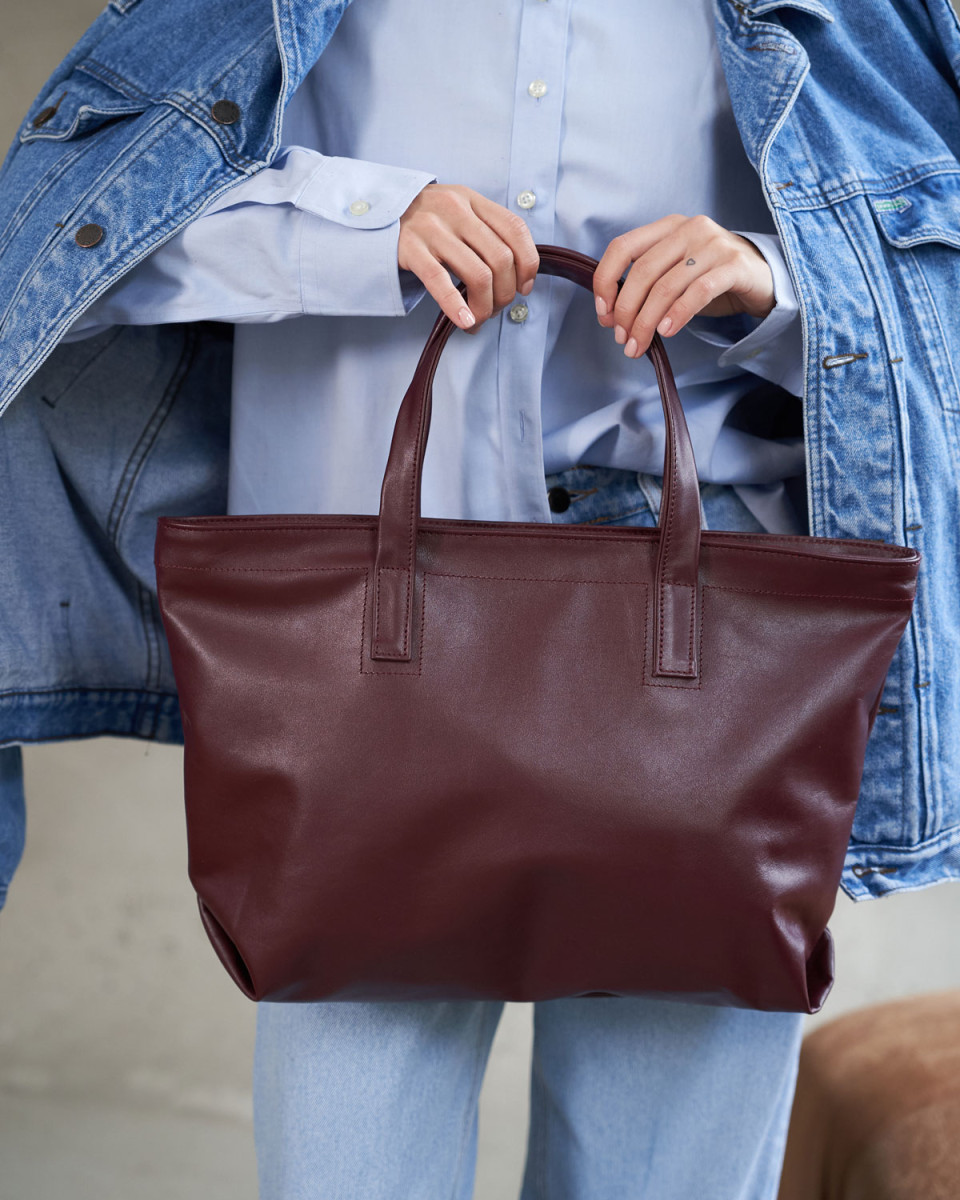 Жіноча шкіряна сумка «Бенита» бордова 5108487