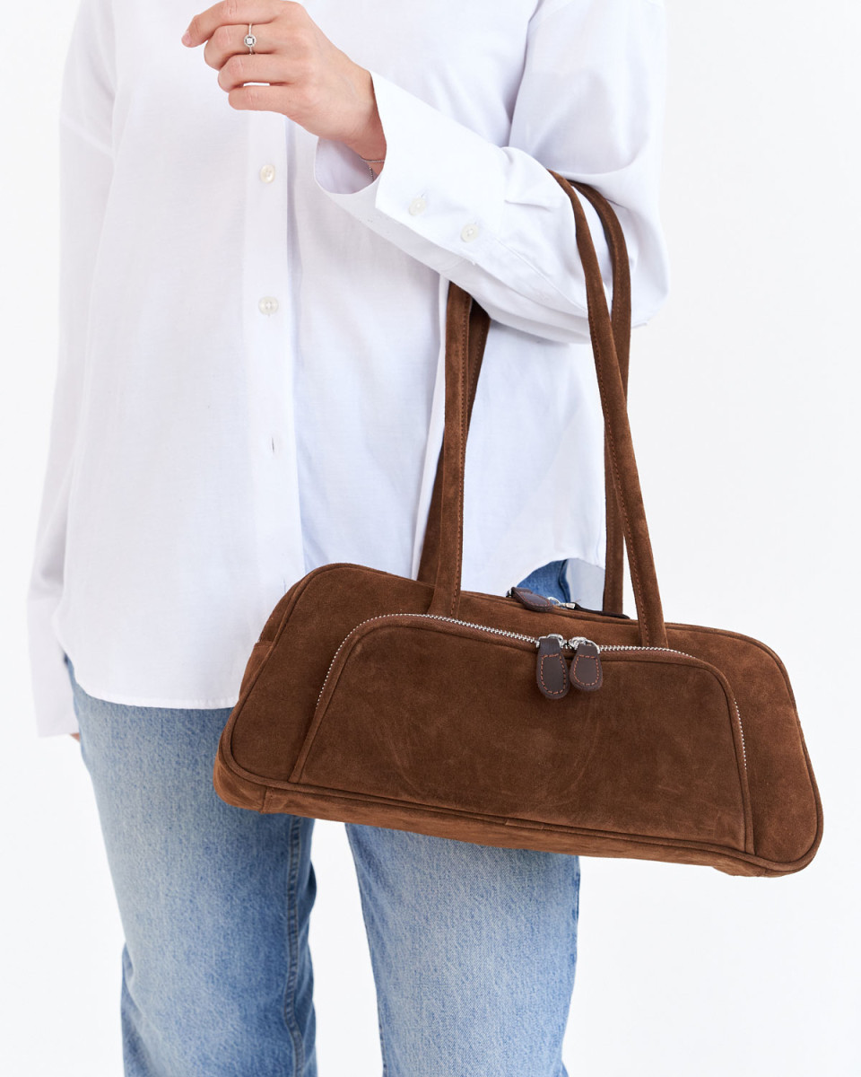 Замшева жіноча сумка «Alexa» карамельна 5114808