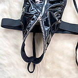 Лаковий боді з чорним повідцем Sexy desires Subordination розмір M Кайф, фото 5