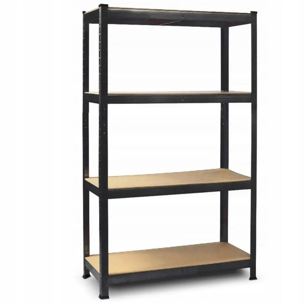 Стелаж | 180х90х40 см | чорний | 4 полиць МДФ | універсальний  | оцинкований | міцний | не псує підлогу