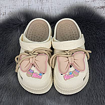 Крокси жіночі на платформі кремові з кавовим Progress 4458-4, фото 5