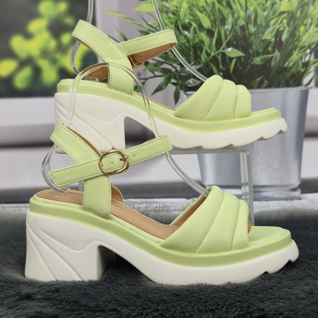 Босоніжки жіночі MEIDIANNAS салатові на об'ємній підошві 8041, фото 1