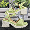 Босоніжки жіночі MEIDIANNAS салатові на об'ємній підошві 8041, фото 2