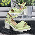 Босоніжки жіночі MEIDIANNAS салатові на об'ємній підошві 8041, фото 3