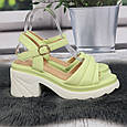 Босоніжки жіночі MEIDIANNAS салатові на об'ємній підошві 8041, фото 4