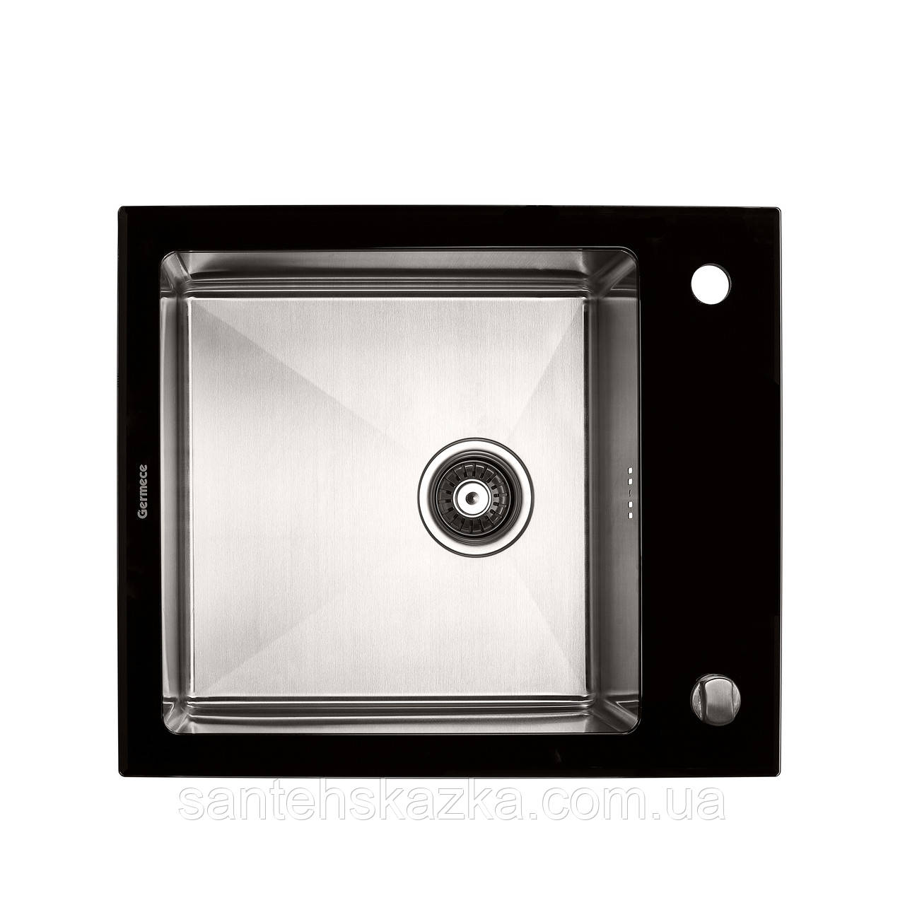 Кухонна мийка Platinum Handmade BLACK GLASS 600x510x200, фото 1