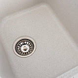 Гранітна мийка для кухні Platinum 7950 Equatoria матова Біла в крапку, фото 7