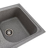 Гранітна мийка для кухні Platinum 7950 Equatoria матовий Сірий, фото 4