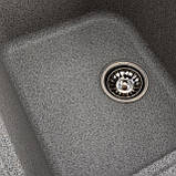 Гранітна мийка для кухні Platinum 7950 Equatoria матовий Сірий, фото 6