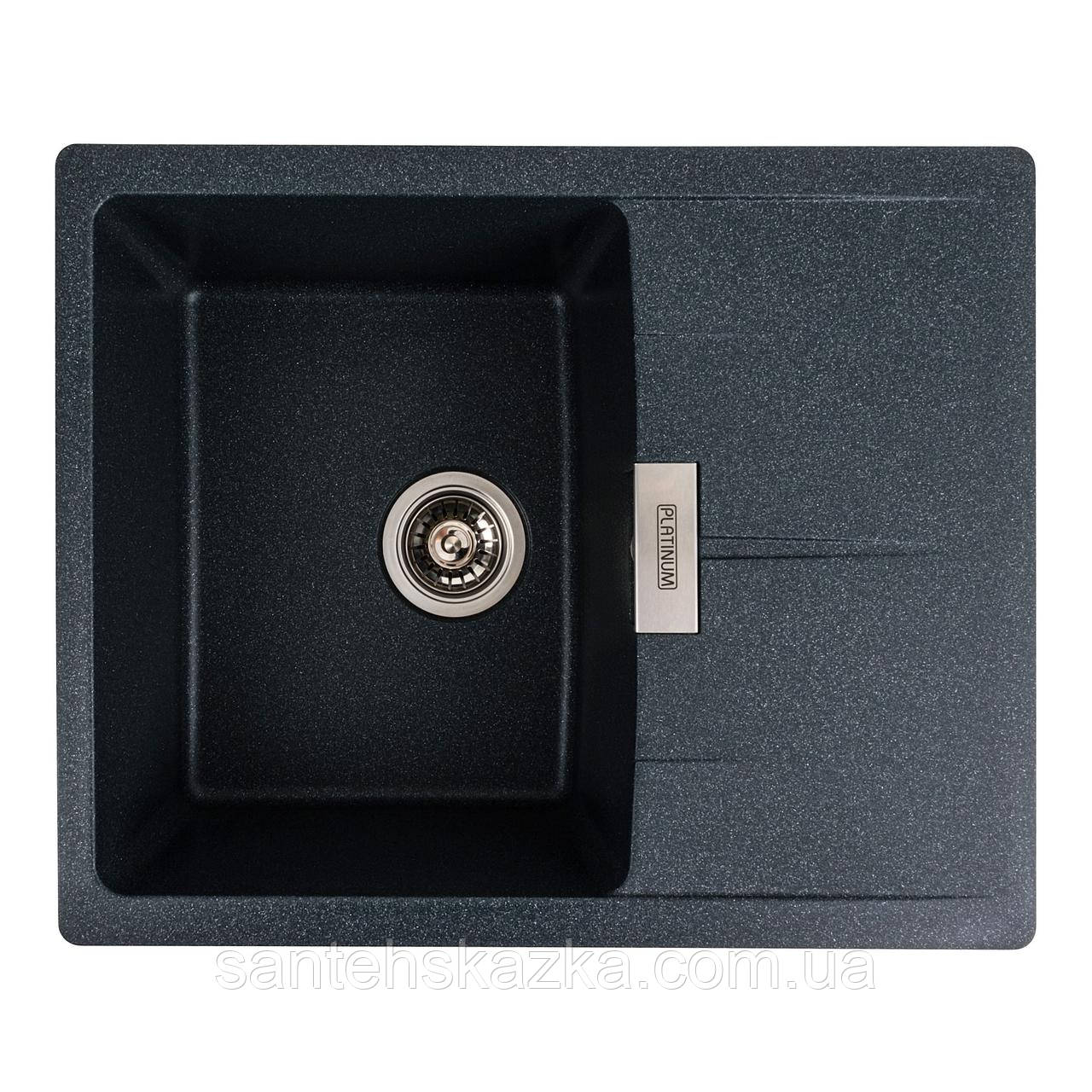 Гранітна мийка для кухні Platinum 6250 ZIRKONE матовий Антрацит, фото 1
