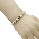 Браслет із агату білого каменю LION лев із левом, фото 2