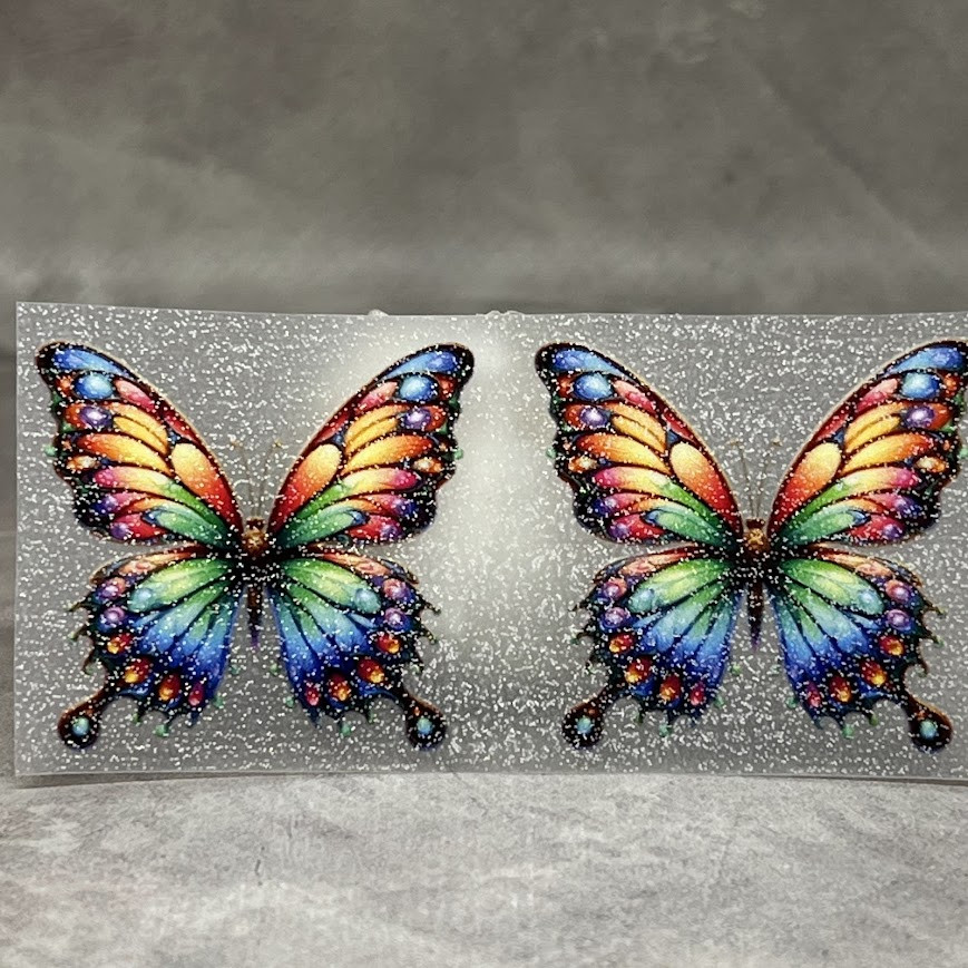 ТермоНаклейка - ГЛІТЕР "Метелик" (арт 018738), розмір однієї наліпки- 3,6*3,8 см, 1 пара, Різнокольоровий, фото 1