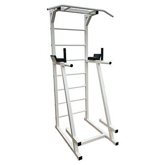 Турнік + прес + бруси підлогова стійка 60х60 мм Білий Спортивні стінки і турніки для будинку розбірна, фото 2