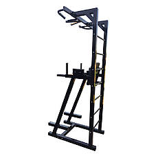 Турнік + прес + бруси підлогова стійка 50х50 мм KZ-837 Чорний Спортивні стінки і турніки для будинку розбірна, фото 4