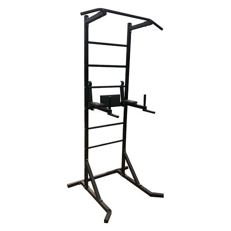 Турнік + прес + бруси підлогова стійка 50х50 мм KZ-832 Чорний Спортивні стінки і турніки для будинку розбірна, фото 1