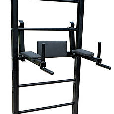 Турнік + прес + бруси підлогова стійка 50х50 мм KZ-832 Чорний Спортивні стінки і турніки для будинку розбірна, фото 3