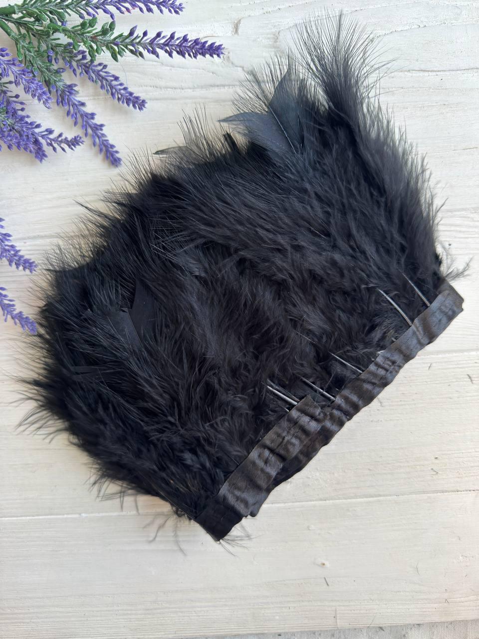 Пір'яна  тасьма з лебедя 2 метри, чорна