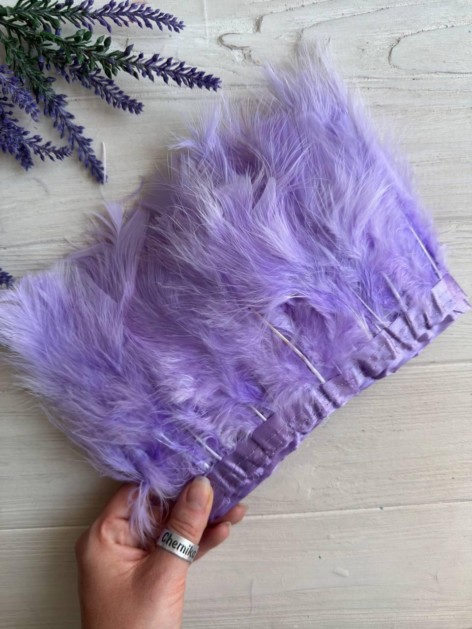 Пір'яна тасьма з лебедя 2 метри, фіолетова