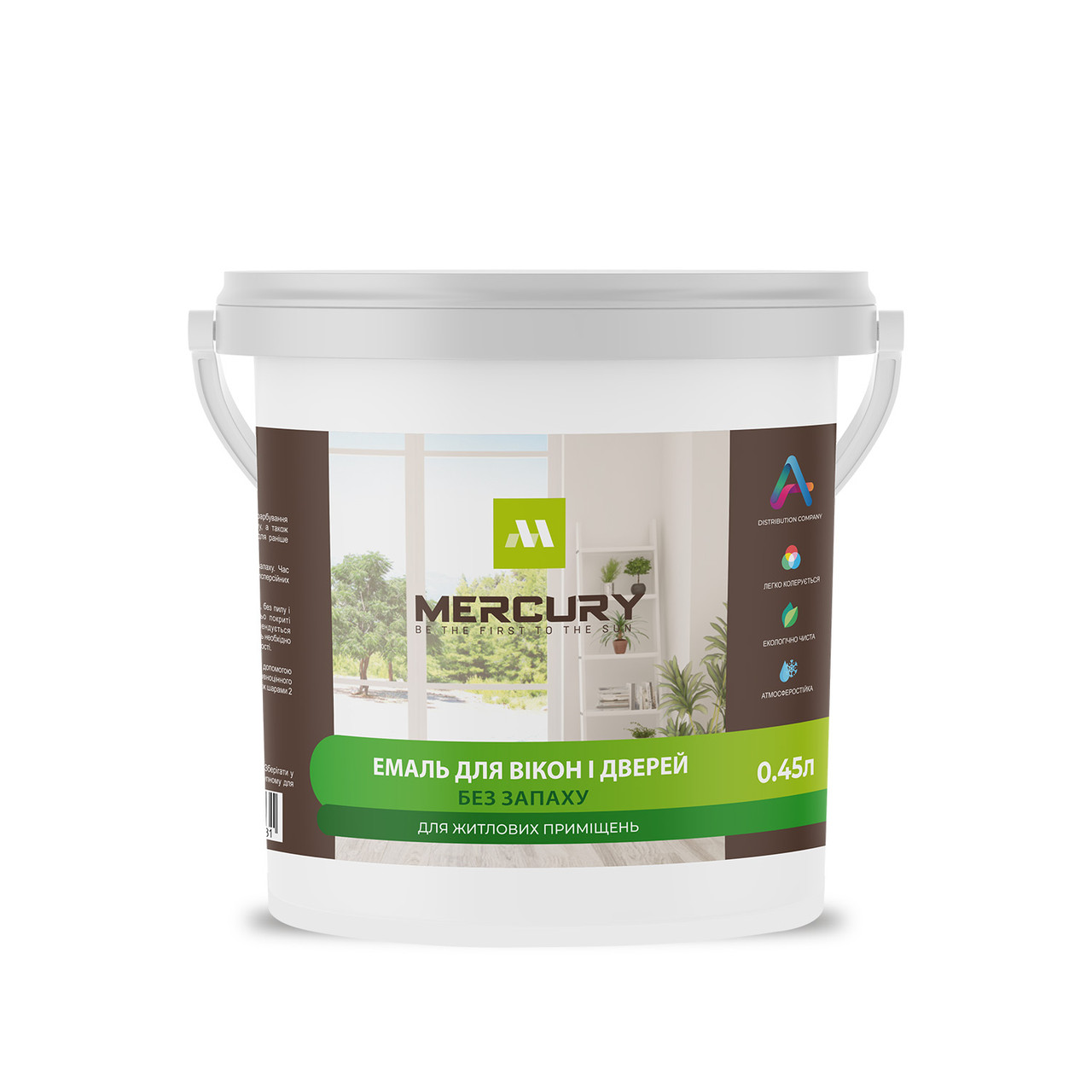 Фарба акрилова для вікон та дверей 0,45 л. MERCURY, фото 1
