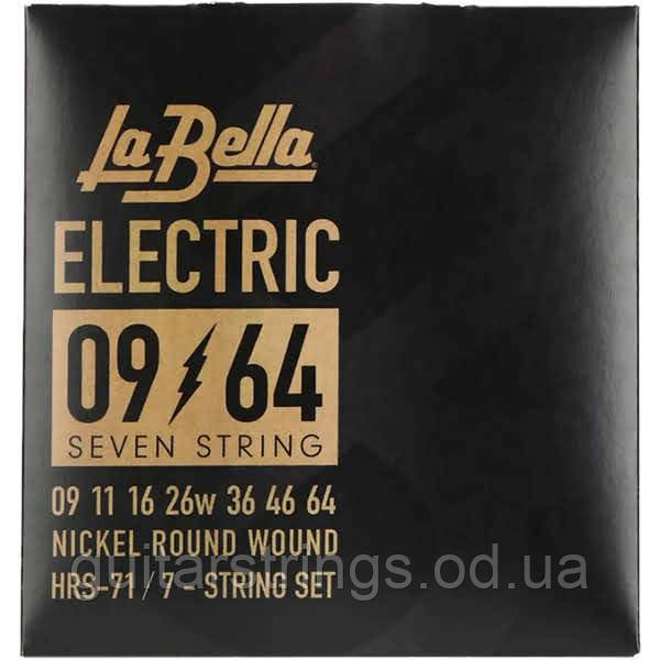 Струны La Bella HRS-71 Hard Rockin' Steel Nickel-Plated 7-String 9-64, фото 1