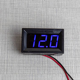 Вольтметр прецезійний LED 3,5 - 30.0 В захист від переполюсування синій 48*29*22мм XH-B101