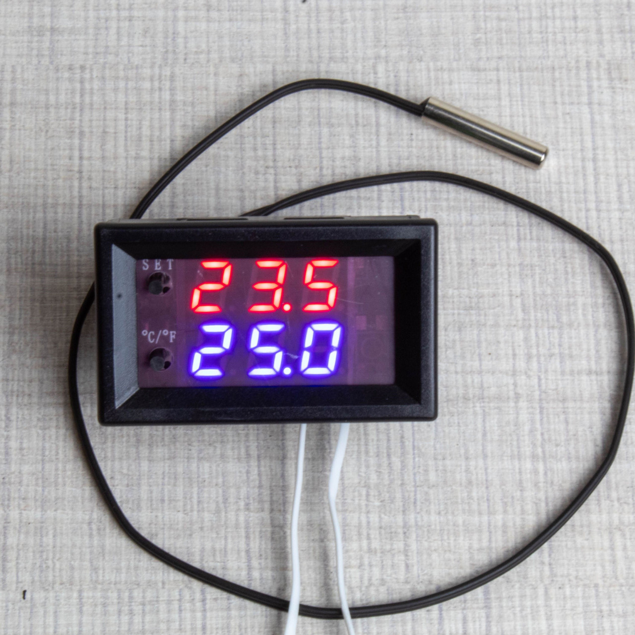 Термостат цифровий регулятор температури LED 50-110°C жив. 12В W2809