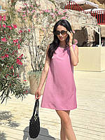 Женское Короткое Платье Темно-розовое Шелк-вискоза Летнее Lumia Shopingo Жіноча Коротка Сукня Темнорожева