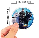 Набір наліпок Як приручити дракона Беззубик Денна фурія 50 штук стікерпак на ноутбук самокат гаджети, фото 3