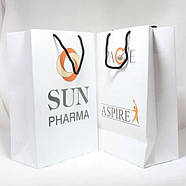 Пакет матовий білий ламінований 16х22х6 см З білим або чорним шнурком/стрічкою З вашим логотипом, фото 7