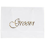 Пакет брендований подарунковий з білим шнурком 23×15×8 см Індивідуальне виготовлення Крейдований матовий білий папір, фото 3