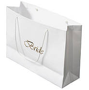 Пакет місткий з білим шнурком і лого розміром 40×30×12 см Крейдований ламінований матовий папір, фото 4