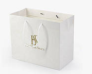 Пакет місткий з білим шнурком і лого розміром 40×30×12 см Крейдований ламінований матовий папір, фото 5