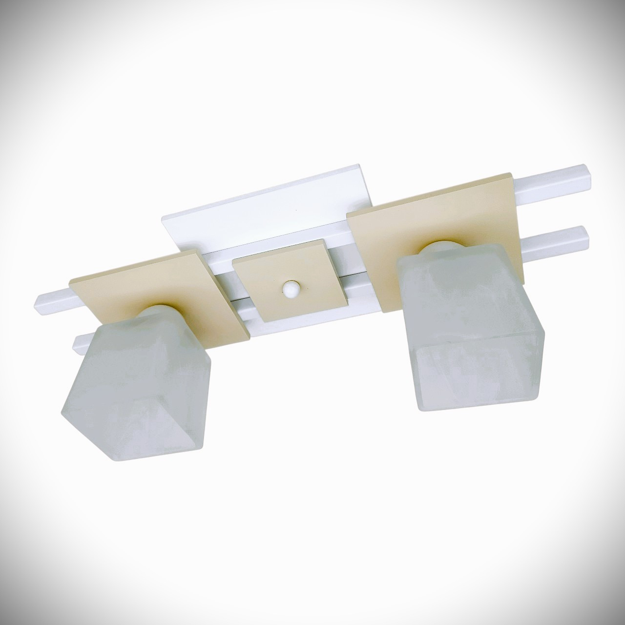 Люстра на 2 плафони стельова біло-бежева для кухні спальні дитячої коридору Данко/2