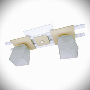 Люстра на 2 плафони стельова біло-бежева для кухні спальні дитячої коридору Данко/2