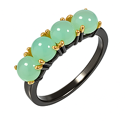 Хризопраз срібна каблучка, 0504ЛХ