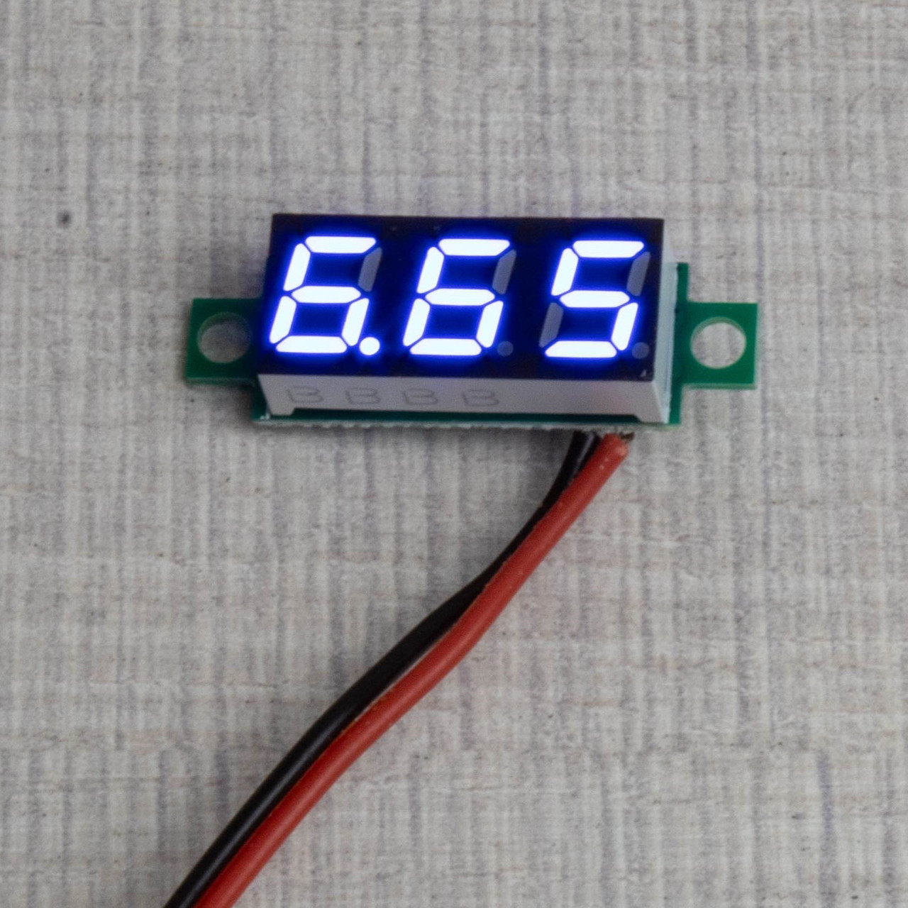 Вольтметр постійного струму LED 0,28" 4,5 - 30.0 В захист від переполюсування синій