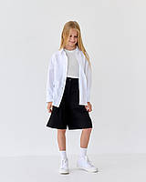 Біла сорочка на дівчинку вільного крою тм BossKids