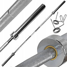 Гриф для штанги прямий металевий гриф хромований Newt 1800 мм 25 мм вага 8 кг навантаження 120 кг, фото 4