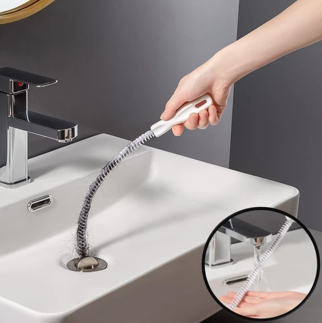Прилад для чищення труб і каналізації очисник-скриня в раковині, Гнучка щітка для чищення труб Toilet clog