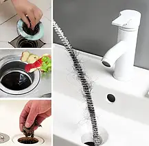 Прилад для чищення труб і каналізації очисник-скриня в раковині, Гнучка щітка для чищення труб Toilet clog, фото 2