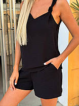 Легкий літній жіночий костюм майка та шорти креп жатка Dmod5555, фото 3