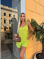 Легкий літній жіночий костюм майка та шорти креп жатка Dmod5555, фото 2