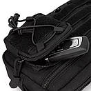 Чоловіча поясна нагрудна сумка SHORTCUT чорна бананка, фото 6
